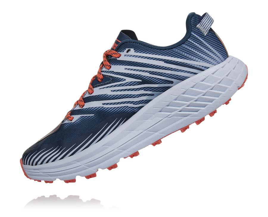 Tenis Hoka One One Trail Mujer Azul Marino/Blancos - Speedgoat 4 - OSJM06953